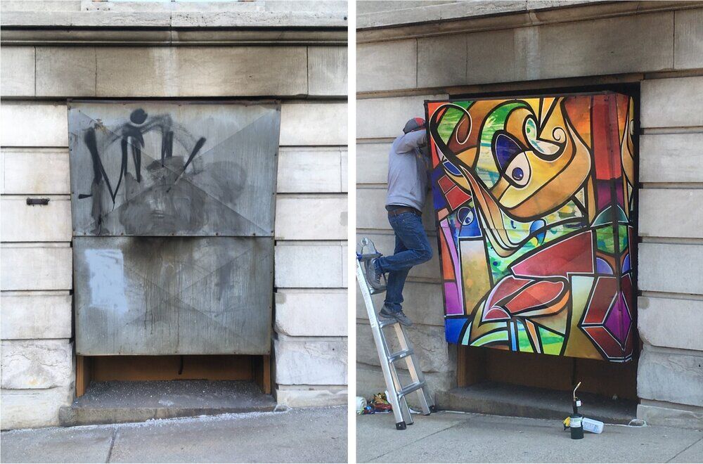 Before and after Alley Gallery